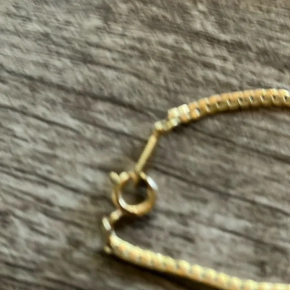 Avon Gold Necklace with Blue Square Pendant - Picture 3 of 5